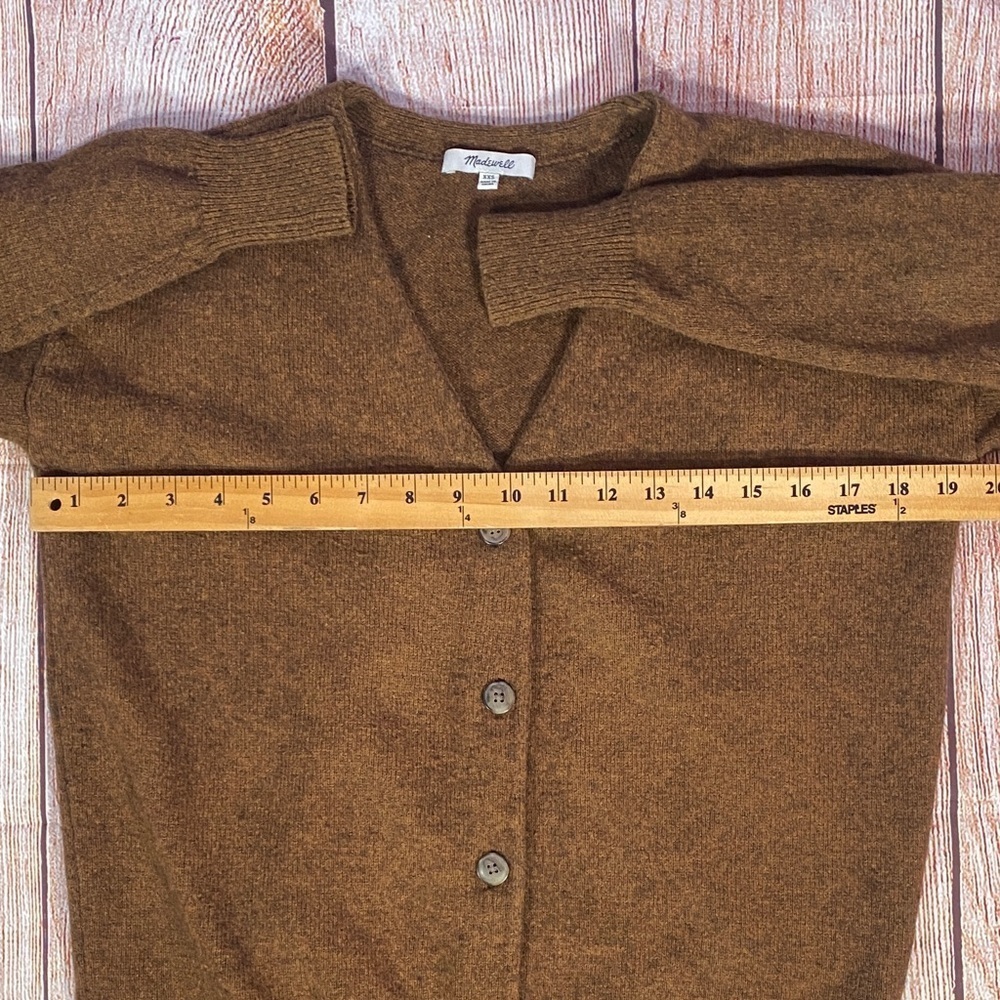 Madewell Women’s XXS Brown Button Front Cardigan Sweater Wool Blend - Picture 5 of 8